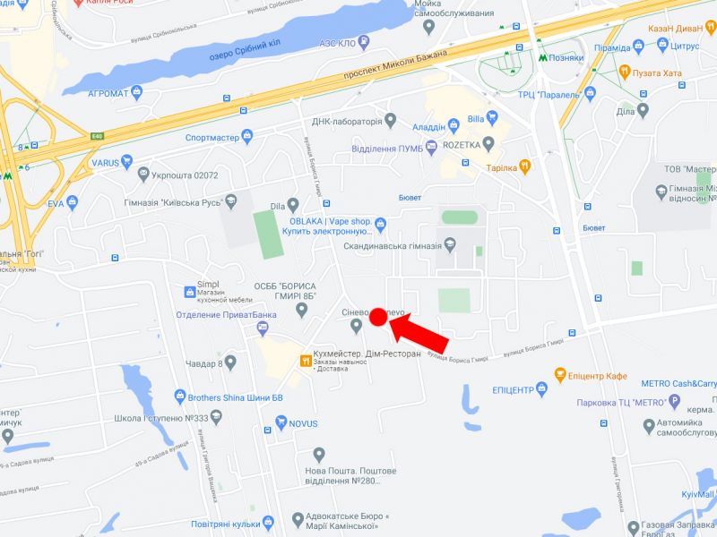 Билборд/Щит, Киев, Гмирі вул., 7 - вул. Чавдар, в бік пр. Бажана, ст.м. "Позняки"