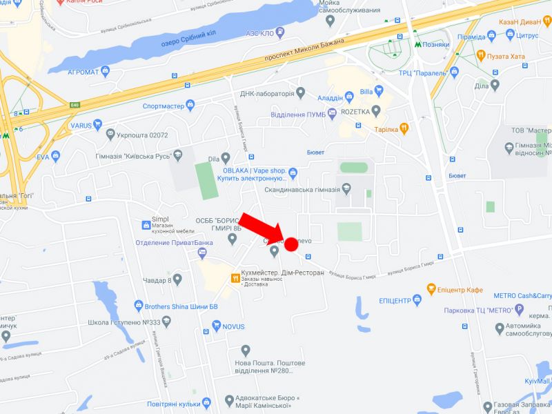 Білборд/Щит, Київ, Гмирі вул., 7 - вул. Чавдар, в бік пр. Григоренко, супермаркетів "Епіцентр", "Metro"