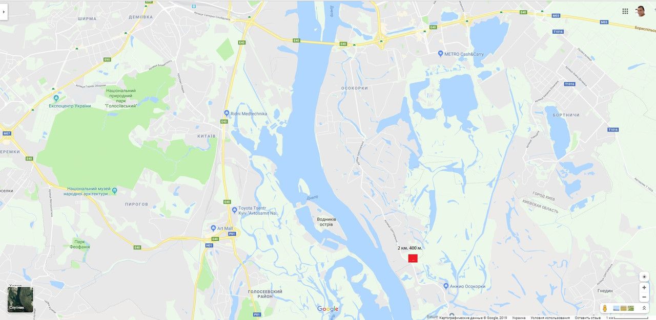 Білборд/Щит, Київ, Осокорки,ул.Центральная напротив ул.Солнечной,в направлении Золоче,Вишенки   2 км. 400 м.(Б)