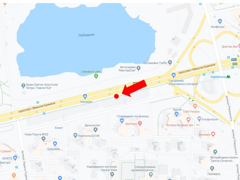 Білборд/Щит, Київ, Бажана пр., 30, в бік ст.м. "Позняки", в центр