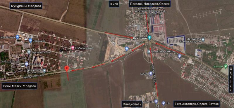 Билборд/Щит, Трассы, Одеса - Рені транспорт прямує з м. Одеса (1 км від 2х стовпів)