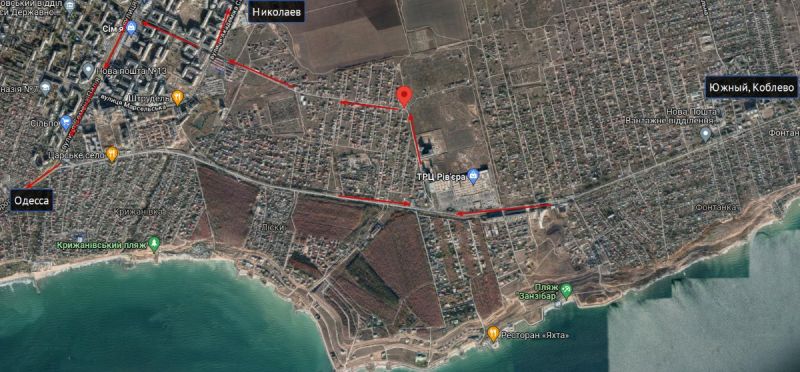 Билборд/Щит, Трассы, Заболотного транспорт прямує в м. Одеса (напрямок з Рив'єри, Обі)