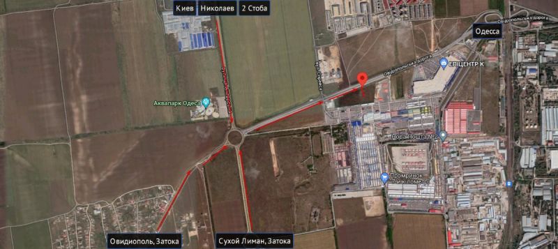 Билборд/Щит, Трассы, Овідіопольська дорога 7 км - Епіцентр транспорт прямує В м. Одеса (Епіцентр, Метро)