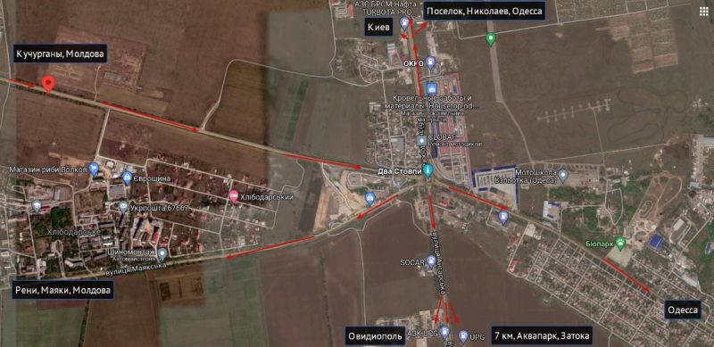 Билборд/Щит, Трассы, Одеса - Кучургани транспорт прямує в м. Одеса ( 1,5 км до 2х стовпів)