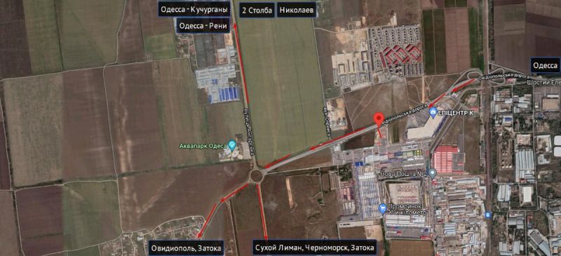 Билборд/Щит, Трассы, Овідіопольська дорога 7 км - Епіцентр транспорт прямує З м. Одеса (Епіцентр, Метро)