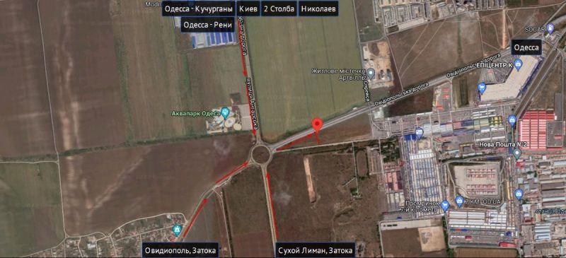 Билборд/Щит, Трассы, Овідіопольська дорога 7 км - Епіцентр транспорт прямує В м. Одеса (Епіцентр, Метро)