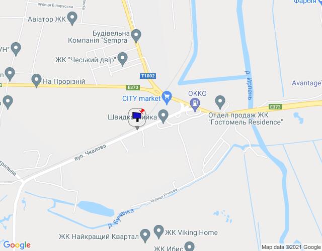 Білборд/Щит, Ірпінь, м. Ірпінь, вул. Чкалова, в'їзд в м. Ірпінь з м. Гостомель, через 400м після повороту на трасу М-07 "Київ-Ковель" та АЗС "ОККО", Сіті Маркет