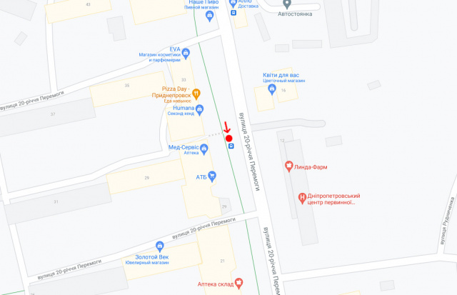 Реклама на остановках, Днепр, Вул.20-річчя Перемоги, біля буд.27, поруч з АТБ/ул. 20-летия Победы ул., возле д. 27, рядом з АТБ