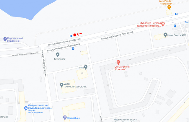 Реклама на остановках, Днепр, Вул.Набережна Заводська, навпроти буд.133, перед вул.Метробудівська/ул. Набережная Заводская, напротив д. 133, перед ул.Метробудівська