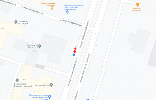 Реклама на остановках, Днепр, Вул.Набережна Перемоги, буд.44/3, за вул.Мандриківська/ул. Набережная Победы, д. 44/3, за ул.Мандрыковская
