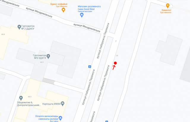 Реклама на остановках, Днепр, Вул.Набережна Перемоги, навпроти буд.44/3, перед вул.Мандриківська/ул. Набережная Победы, напротив д. 44/3, перед ул.Мандрыковская