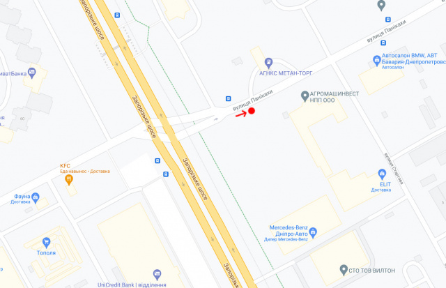 Реклама на остановках, Днепр, Вул.Панікахи, біля буд.7, після з'їзду з Запорізького шосе/ул. Паникахи, возле д. 7, за выездом с Запорожского шоссе