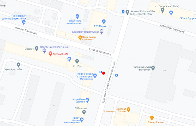 Реклама на остановках, Днепр, Пр.Петра Калнишевського, біля буд.34А, за вул.Калинова/ул. Косиора, возле д. 34 А, за ул.Калиновая