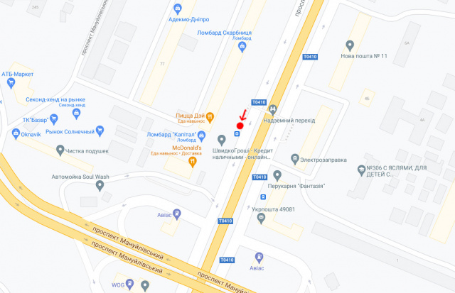 Реклама на остановках, Днепр, Пр.Слобожанський, біля буд.1Ж, біля МАКДОНАЛДС/Пр.Газеты Правды, возле д. 1 Ж, район МАКДОНАЛЬДСА