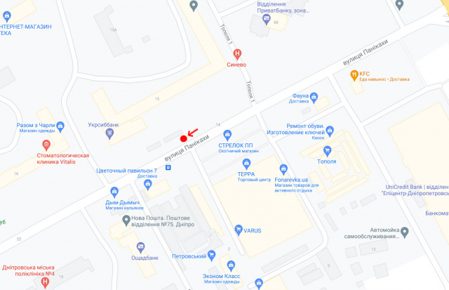 Реклама на зупинках, Дніпро, Вул.Паникахи, 15 -1-/ул. Паникахи, 15 (1)