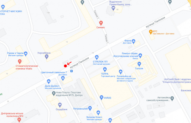 Реклама на остановках, Днепр, Вул.Паникахи, 15 -2-/ул. Паникахи, 15 (2)