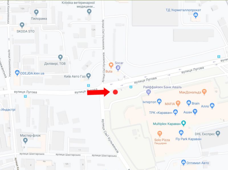 Led екран/Відеоборд, Київ, Лугова вул. - Сім'ї Кульженків вул. (колиш. Дегтяренка вул.), біля ТРЦ "Караван", на світлофорі, в сторону Богатирської вул.