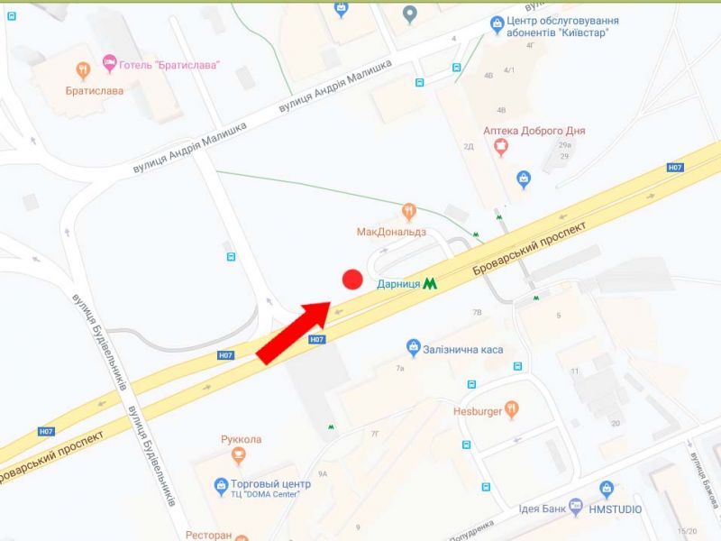 Білборд/Щит, Київ, Броварський пр., 27, біля McDonalds's, ст. м. "Дарниця", з центру