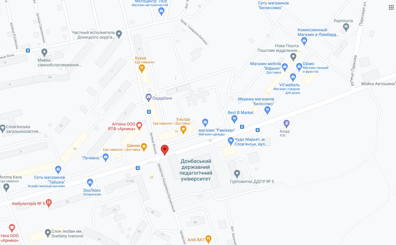 Билборд/Щит, Славянск, вул. Г. Батюка, 26 (навпроти педагогічного інституту)