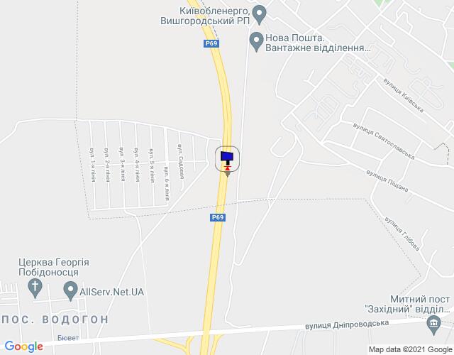 Білборд/Щит, Вишгород, м. Вишгород, траса Р-69 "Київ-Вишгород-Десна", км 18+400 право, в'їзд в Вишгородський район з боку Києва, напрямок на с. Нові Петрівці (Межигір'я)