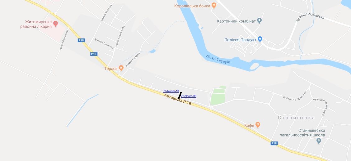 Білборд/Щит, Траси, траса Житомир- Ставище: Р-18 8+020(ліво)