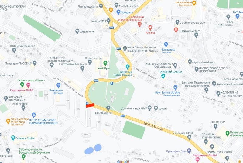 Скрол/Сітіборд, Львів, Зелена - вул. Тарнавського