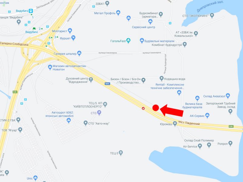 Led екран/Відеоборд, Київ, Південний міст, до центру, (ролик 10 сек, 1 вихід/1,5 хвилини)