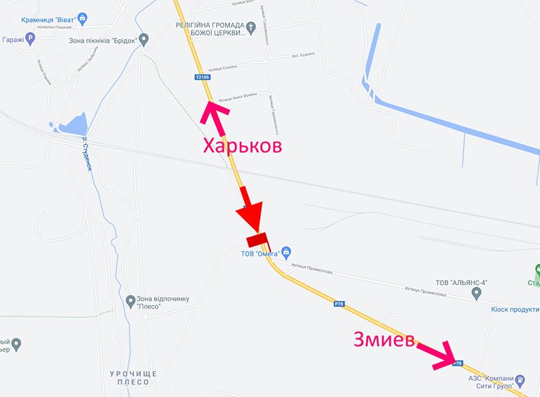 Билборд/Щит, Харьков, сел. Васищеве-вул Промислова-біля Омега-прапорець №2-у бік Змієва
