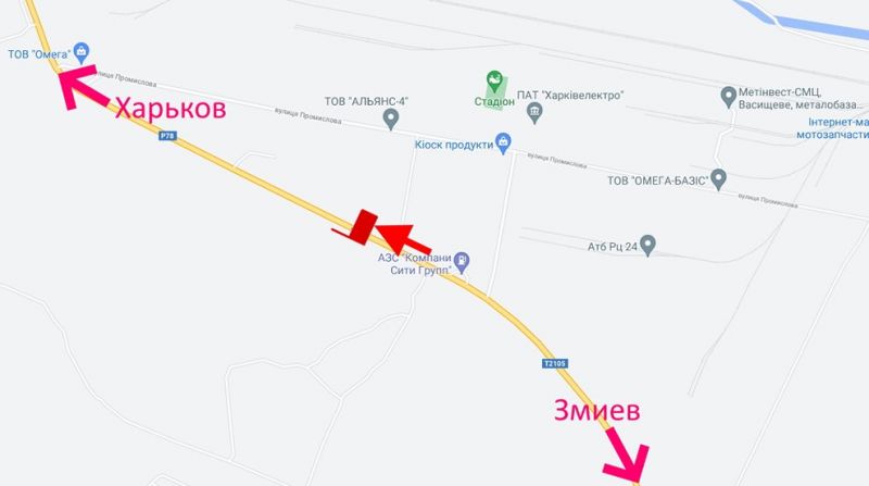 Билборд/Щит, Харьков, сел. Васищеве- в р-ні вул Промислова-біля АЗС ОВІС-прапорець №1-у бік Харкова