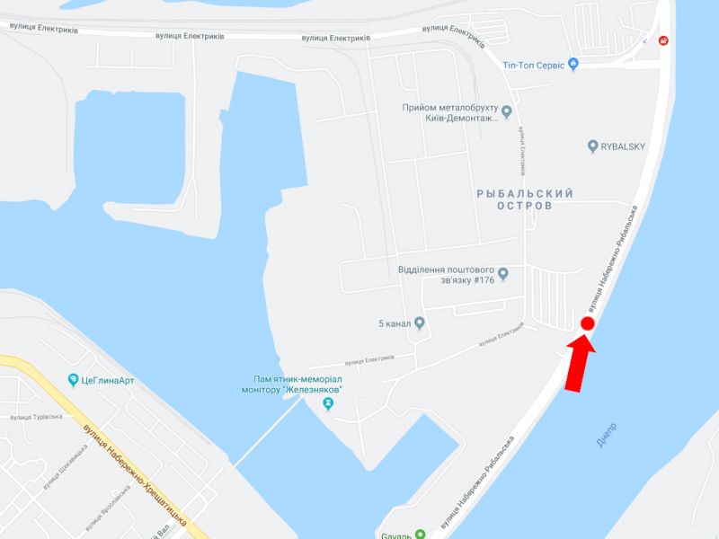 Ролер/Призматрон, Київ, Набережно-Рибальська вул., 350м до Подільсько-Воскресенського мосту, в бік Оболоні