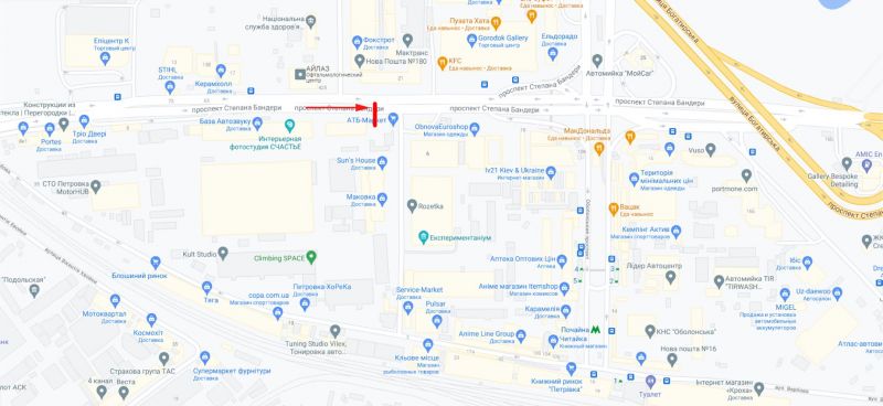 Led екран/Відеоборд, Київ, Бандери Степана пр-т 23, ТЦ "Городок", АТБ, Комфи, Ельдорадо, рух в напрямку ст. м. Почайна