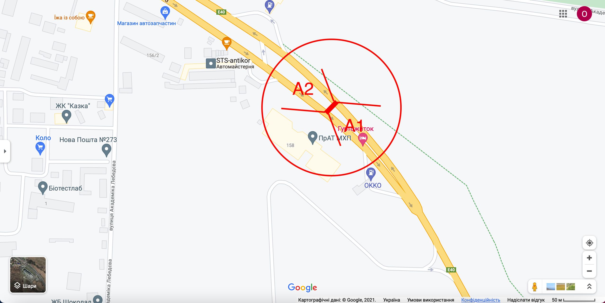 Билборд/Щит, Киев, вул. Заболотного, 158 (04-0162-01) в напрямку Теремки