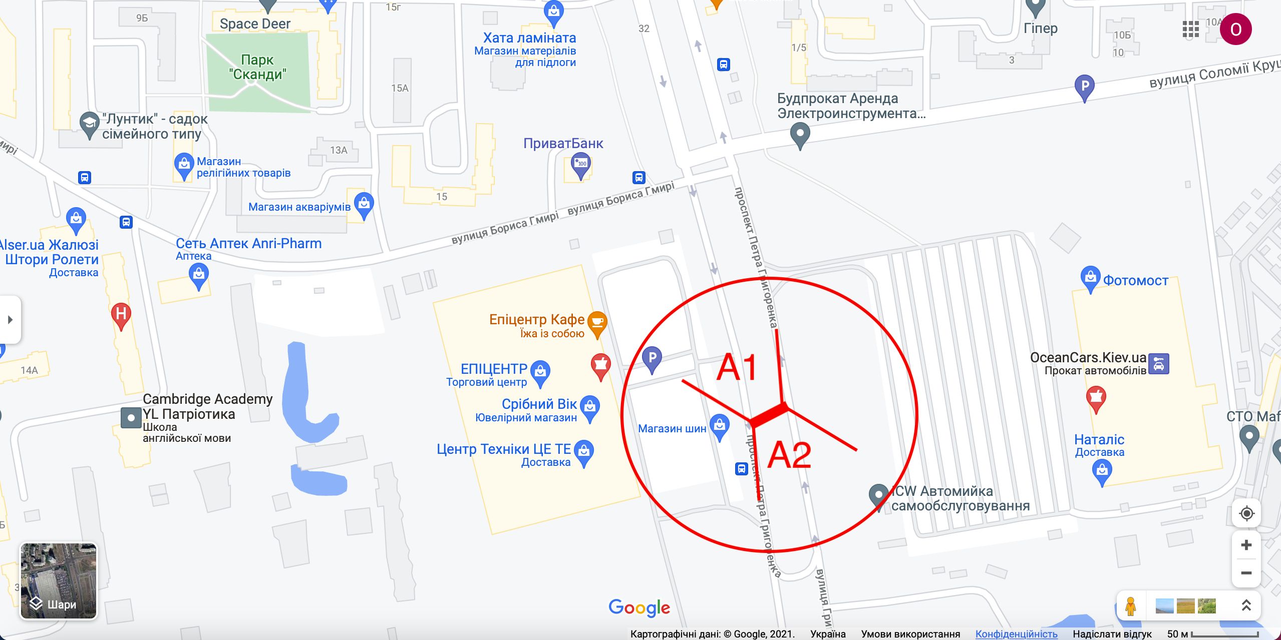 Білборд/Щит, Київ, вул. П. Григоренка, 40 (03-0689-01) в напрямку від пр-ту Бажана