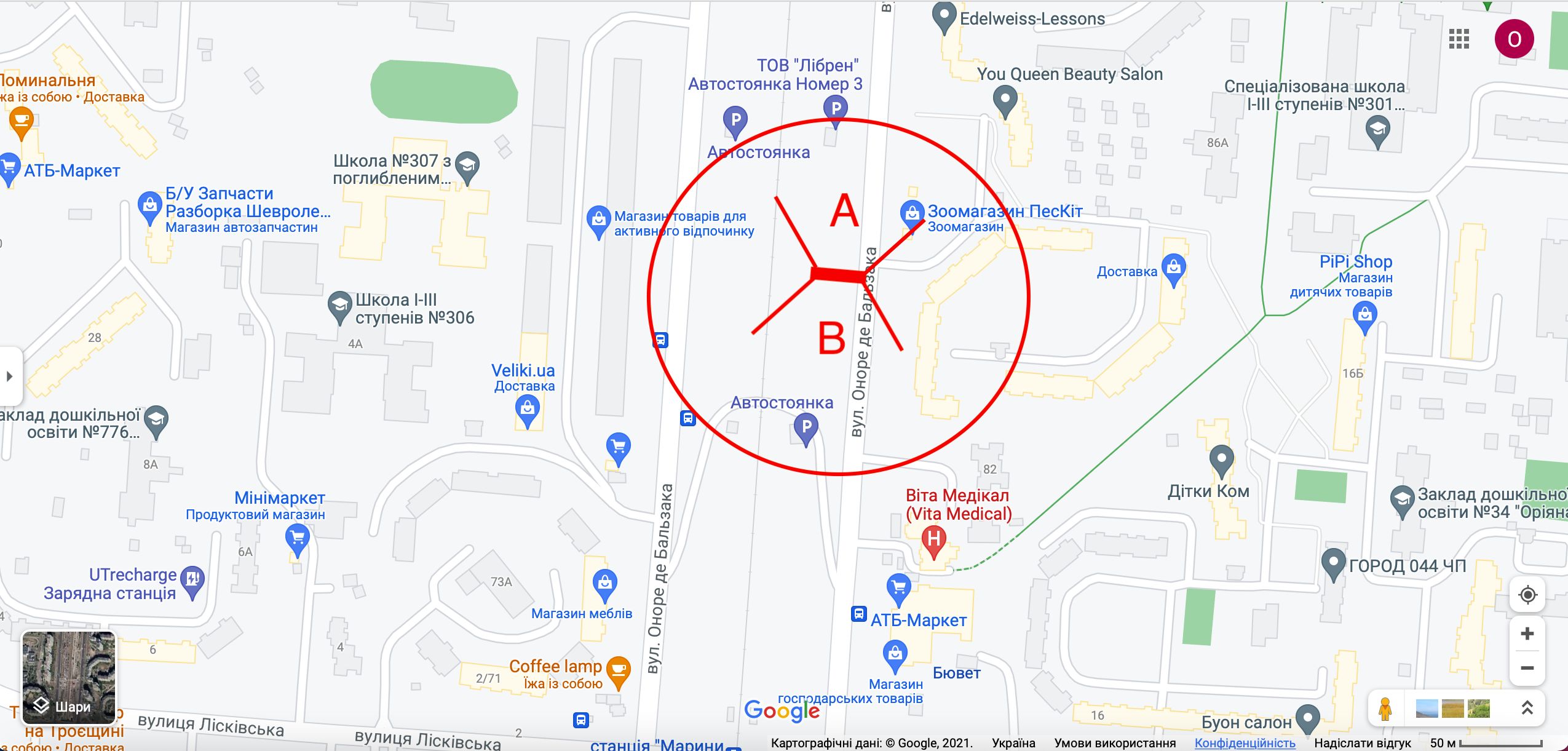 Білборд/Щит, Київ, вул. О. Бальзака, 84 (03-0280-01) в напрямку вул. Милославська