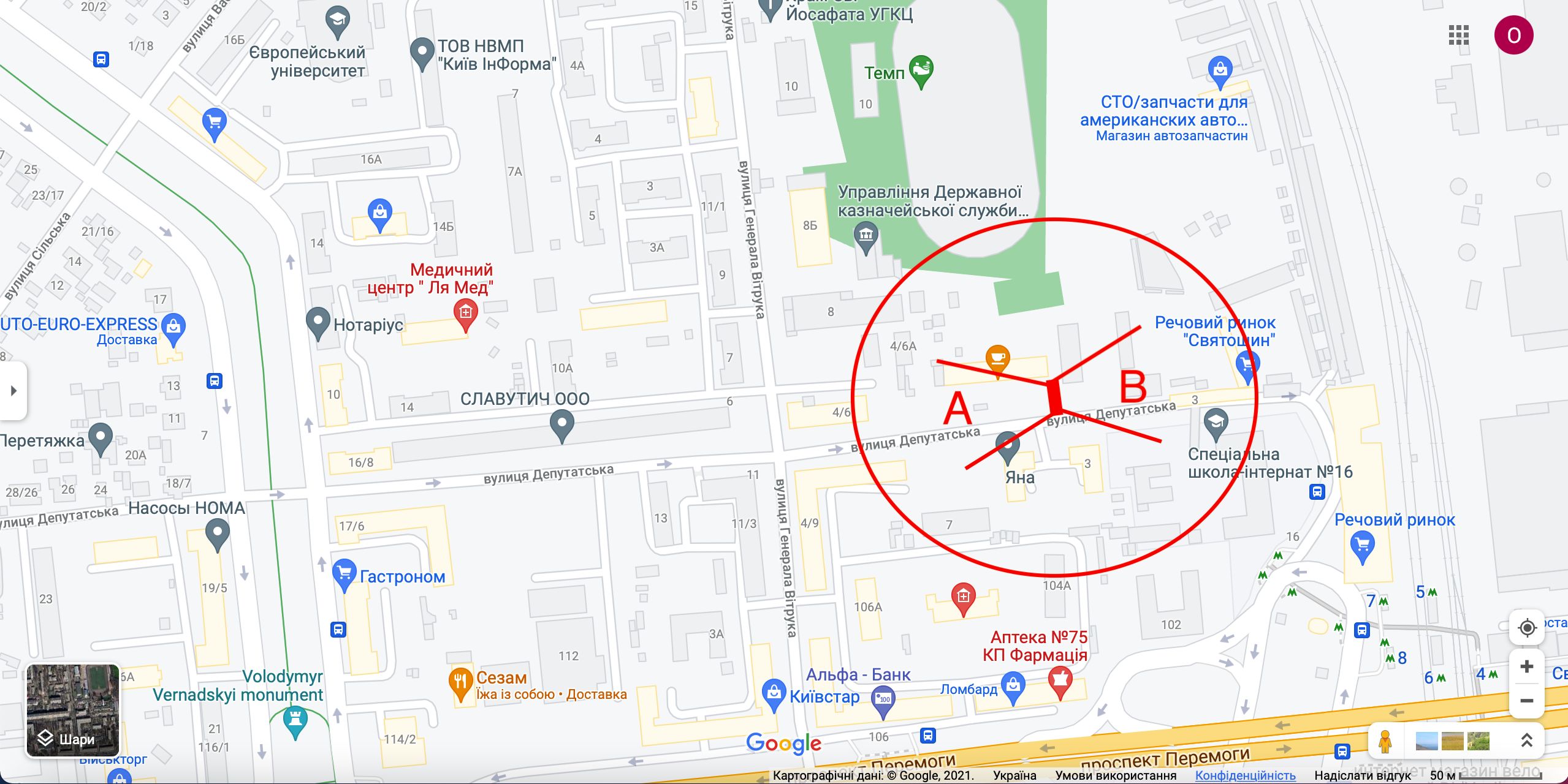 Білборд/Щит, Київ, вул. Депутатська,2 (03-0873-01) в напраямку до ринку