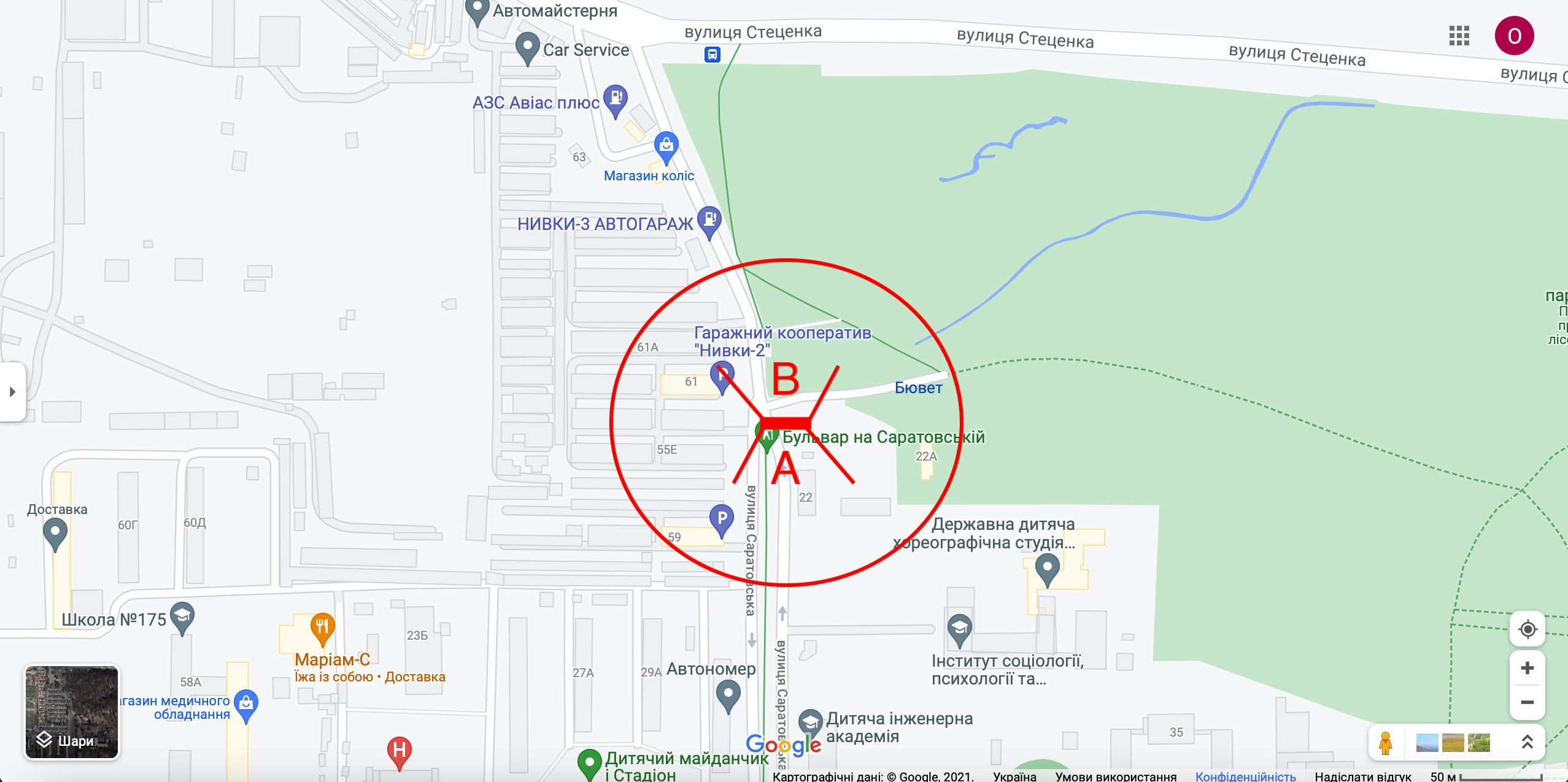Билборд/Щит, Киев, вул. Саратовська, 61 (03-085-01) в напярмку від вул. Стеценка