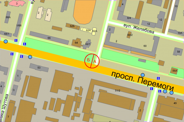 Led екран/Відеоборд, Київ, Берестейський (Перемоги) пр-кт, 62 / Євгенії Мірошниченко (рух із центру)