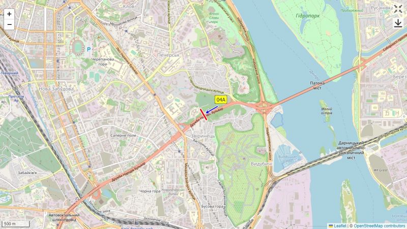 Led екран/Відеоборд, Київ, Бульвар Дружби народів, АЗС "Socar", до Печерського мосту