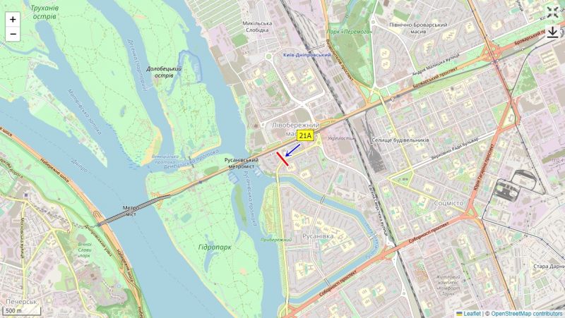 Ролер/Призматрон, Київ, Раїси Окіпної, 6, до Русанівки та мосту Патона