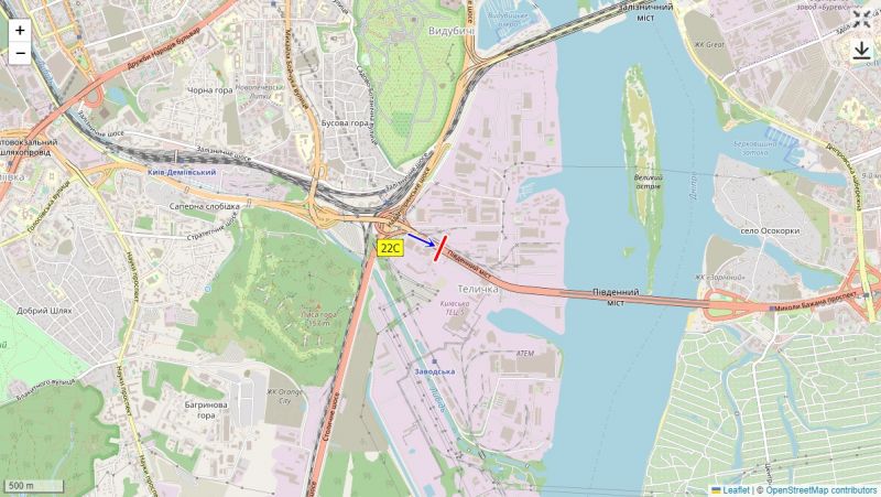 Led экран/Видеоборд, Киев, Південний міст, правий берег, розподілювач, із центру