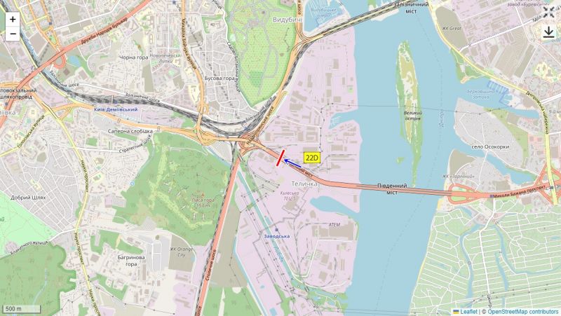 Led экран/Видеоборд, Киев, Південний міст, правий берег, розподілювач, до центру