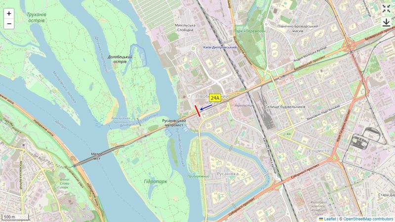 Ролер/Призматрон, Київ, Броварський пр-кт, між МВЦ та АЗС "WOG", до мосту Метро