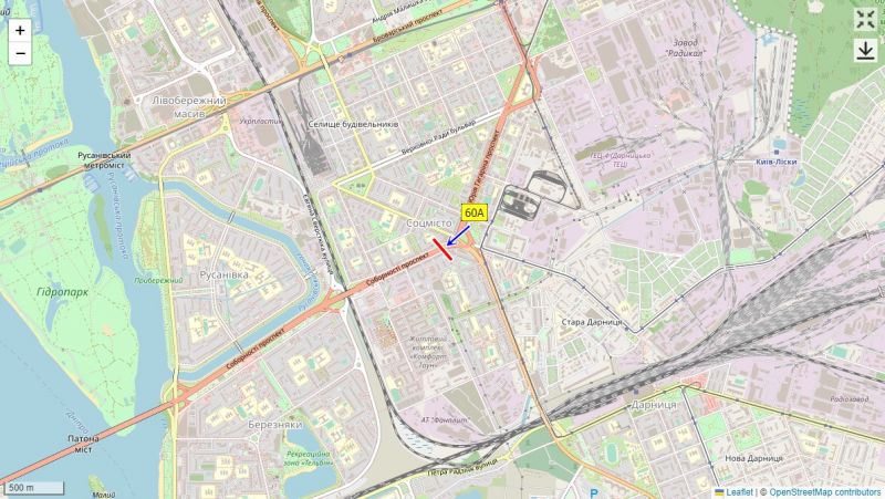 Led екран/Відеоборд, Київ, Проспект Соборності, 1, до мосту Патона та центру
