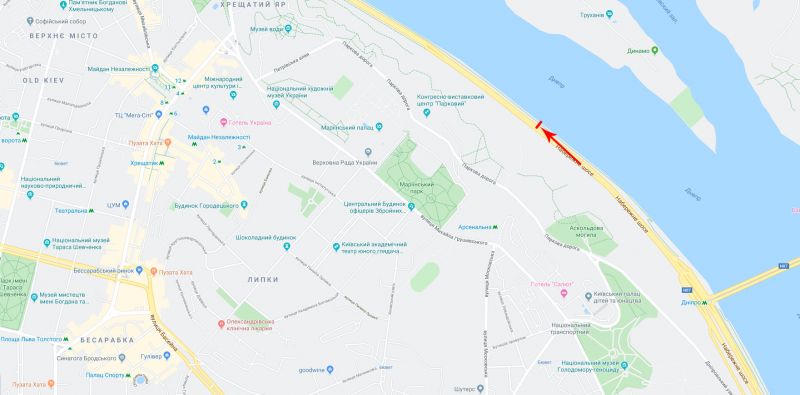 Led экран/Видеоборд, Киев, Набережне шосе 14, рух в напрямку ст. м. "Поштова Площа"