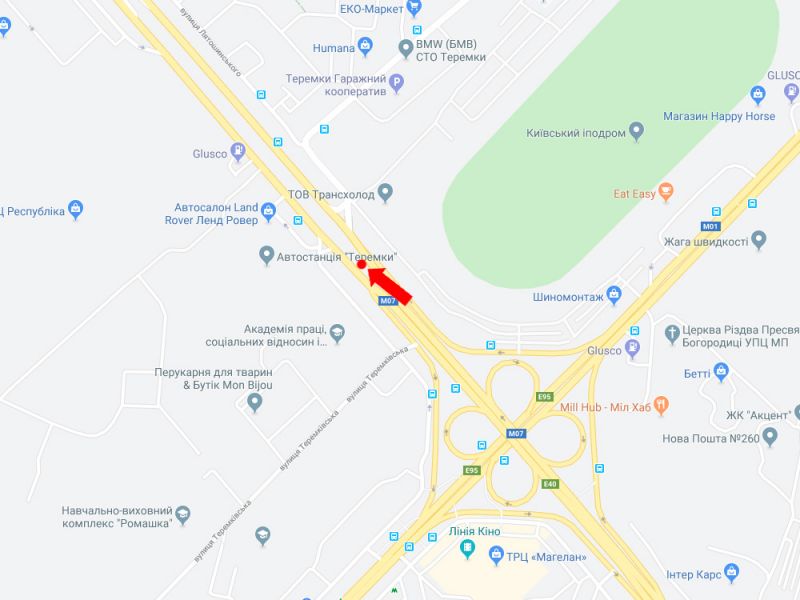 Led екран/Відеоборд, Київ, Кільцева дорога – вул. Теремківська, ТРЦ "Республіка парк", роздільник, Одеська пл., в бік пр. Берестейського (колиш. пр. Перемоги), (ролик 10 сек, 1 вихід/1,5 хвилини)