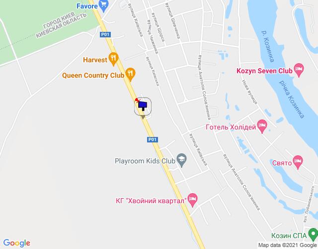 Билборд/Щит, Козин, Конча-Заспа, траса Р-01, км 30+700 право, через 50м після комплексу "QUEEN COUNTRY CLUB", за 270м до клініки "VIVA"