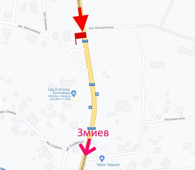 Білборд/Щит, Траси, Траса Харків-Зміїв-сел. Васищеве-вул. Орєшкова -вул. Проселочна- у бік Змієва