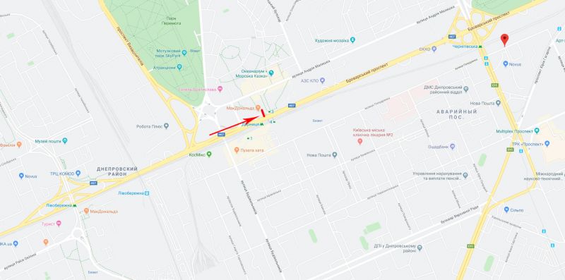 Led экран/Видеоборд, Киев, Броварський пр-т 33, біля McDonald’s, рух в напрямку ст. м. "Чернігівська"