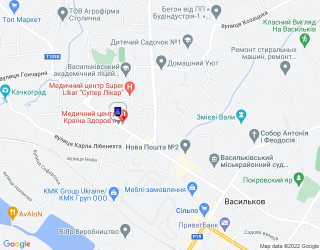 Ситилайт, Васильков, м. Васильків, вул. Грушевського, 26-28, перехрестя з вул. Юрія Гагаріна, біля аптеки та кафе "Старе місто", через 50м після автобусної зупинки, через 100м після повороту на вул. Карла Лібкнехта, за 250м до розв'язки з вул. Кітченка, вул. Шевченка та вул.