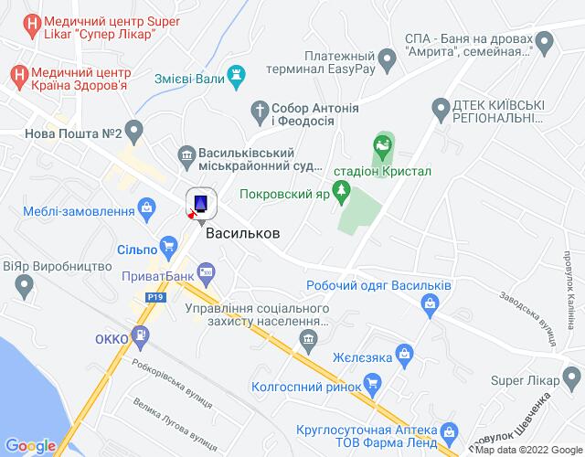 Ситилайт, Васильков, м. Васильків, вул. Соборна, 91, перехрестя з вул. Юних Комунарів, за 100м до перехрестя з вул. Шевченка та вул. Покровська, через 180м після повороту на вул. Володимирська та магазину "Сільпо"